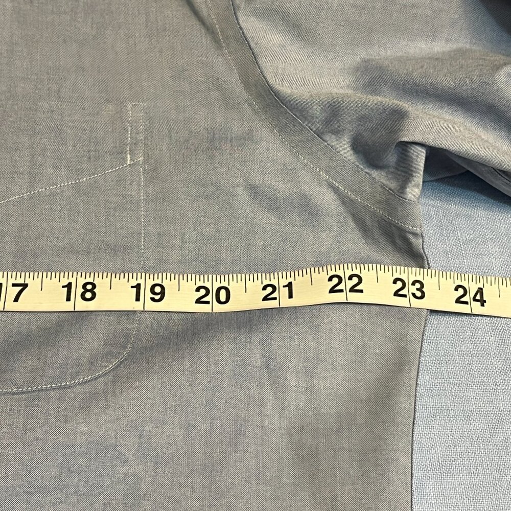 Brooks Brothers 346 Men's Button Up Steel Blue Long Sleeve Size 15.5 Pocket - Picture 5 of 7
